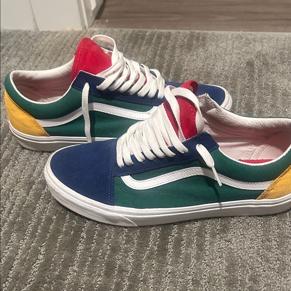 Vans Multicolor Low-Top Sneakers in Blue/Green/Yellow/Red